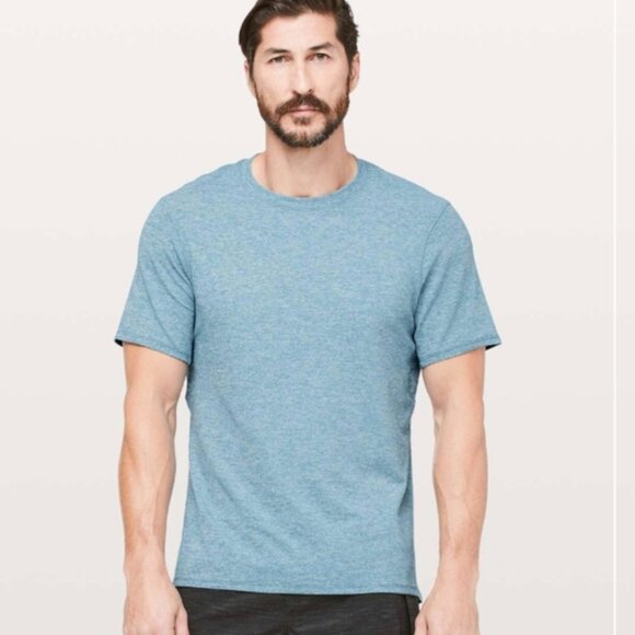 Lululemon Drysense Mesh Short Sleeve Heathered Poseidon - Picture 1 of 11